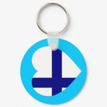 Finland Flag Heart keychains