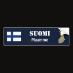 Finland Flag Map Text Bumper Sticker
