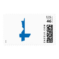 Finland flag map postage
