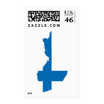 Finland flag map postage