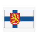 Finland Flag w COA (light) Postcard