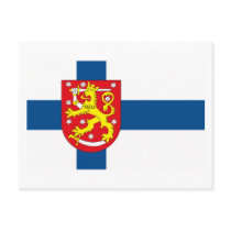 Finland Flag w COA Postcard