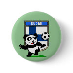This adorable little panda is too cute! He's featured in front of a large flag from Finland and ready to play football and score some goals. This cute design is perfect for football players and soccer fans.