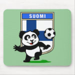 This adorable little panda is too cute! He's featured in front of a large flag from Finland and ready to play football and score some goals. This cute design is perfect for football players and soccer fans.