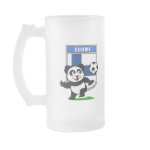 This adorable little panda is too cute! He's featured in front of a large flag from Finland and ready to play football and score some goals. This cute design is perfect for football players and soccer fans.