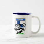 This adorable little panda is too cute! He's featured in front of a large flag from Finland and ready to play football and score some goals. This cute design is perfect for football players and soccer fans.