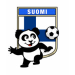 This adorable little panda is too cute! He's featured in front of a large flag from Finland and ready to play football and score some goals. This cute design is perfect for football players and soccer fans.