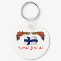 Finland Hyvaa Joulua (Merry Christmas) keychains