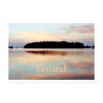Finland (Island Sunset) Poster with Text posters