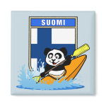 This cute panda bear is kayaking in Finnish whitewater rivers! How cute is that? This makes a perfect gift for active outdoor people or kayaking fanatics in Finland. Great for everyone who loves cute pandas and kayaking.
