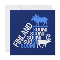 Finland Moose & Reindeer invitation - customize