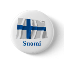 Finland Waving Flag with Name in Finnish buttons