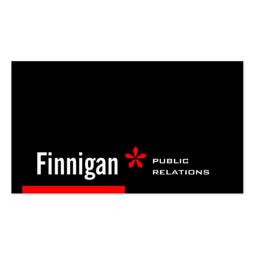 Finnigan Big Redstripe Asterisk Business Card Template