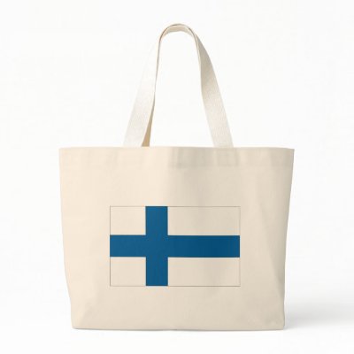 Finnish Flag Bag by worldflagtshirts