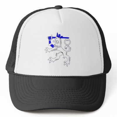 Finnish lion of Finland flag Emblem Trucker Hats by Funkart