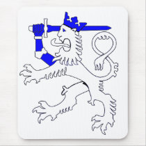 Finnish lion of Finland flag Emblem mousepads by Funkart Finnish lion of Finland flag Emblem mousepads