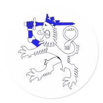 Finnish lion of Finland flag Emblem Stickers