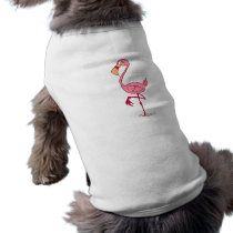 Finny Flamingo Dog Tee Shirt