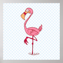 Finny Flamingo Poster