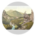 Finstermunz Road showing chamois, Tyrol, Austro-Hu stickers