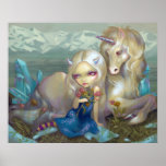 Fiona and the Unicorn ART PRINT ice fairy posters