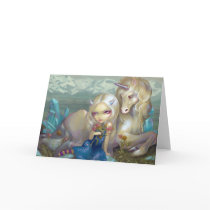 "Fiona and the Unicorn" Greeting Card