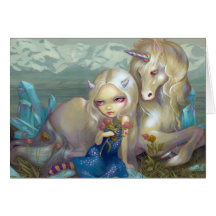 "Fiona and the Unicorn" Greeting Card