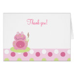 Fiona the Pink Frog Folded Thank you notes Greeting Cards