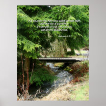 Fir Trees & Stream Bridge Ephesians 2:8,9 Print