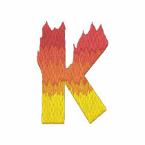 Fire #2 Letter K embroidered shirts