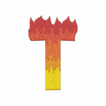 Fire #2 Letter T embroidered shirts by ZazzleEmbroidery Fire #2 Letter T embroidered shirts
