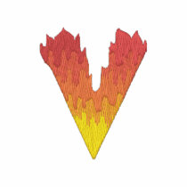 Fire #2 Letter V embroidered shirts by ZazzleEmbroidery Fire #2 Letter V embroidered shirts