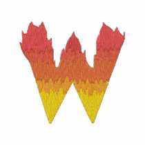 Fire #2 Letter W embroidered shirts by ZazzleEmbroidery Fire #2 Letter W embroidered shirts