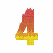 Fire #2 Number 4 embroidered shirts by ZazzleEmbroidery Fire #2 Number 4 embroidered shirts
