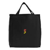 Fire #2 Number 5 embroidered bags by ZazzleEmbroidery Fire #2 Number 5 embroidered bags