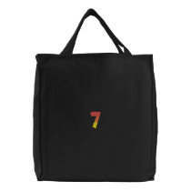 Fire #2 Number 7 embroidered bags