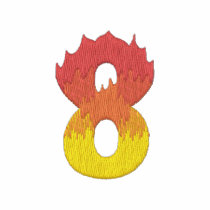 Fire #2 Number 8 embroidered shirts by ZazzleEmbroidery Fire #2 Number 8 embroidered shirts