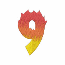 Fire #2 Number 9 embroidered shirts