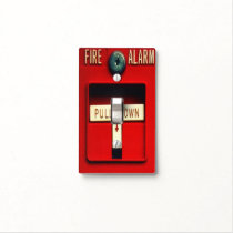 fire, alarm, emergency, fun, urban, funny, fire alarm switch, humor, brigade, firefighter, 911, geek, cool, retro, fire alarm, original, light switch cover, [[missing key: type_aif_lightswitchcove]] with custom graphic design