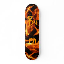 Fire and Flames Burn on Skateboard