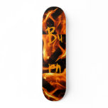 Fire and Flames Burn on Skateboard