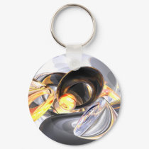 Fire and Ice Abstract Keychain