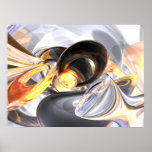 Fire and Ice Abstract Poster