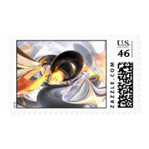 Fire and Ice Abstract Stamp