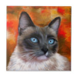 Fire and Ice - Siamese Cat Tile