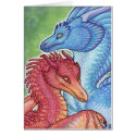 Fire and water dragons card card