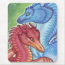 Fire and water dragons mousepad
