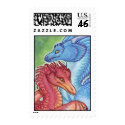 Fire and water dragons postage stamps stamp