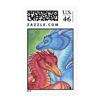Fire and water dragons postage stamps stamp