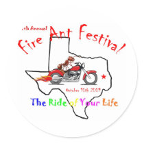 Fire Ant Festivle Motorcycle Ride stickers